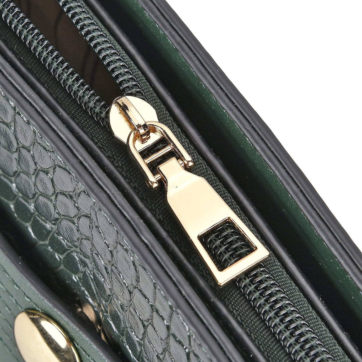 PU Crocodile Crossbody Bag  - Olive