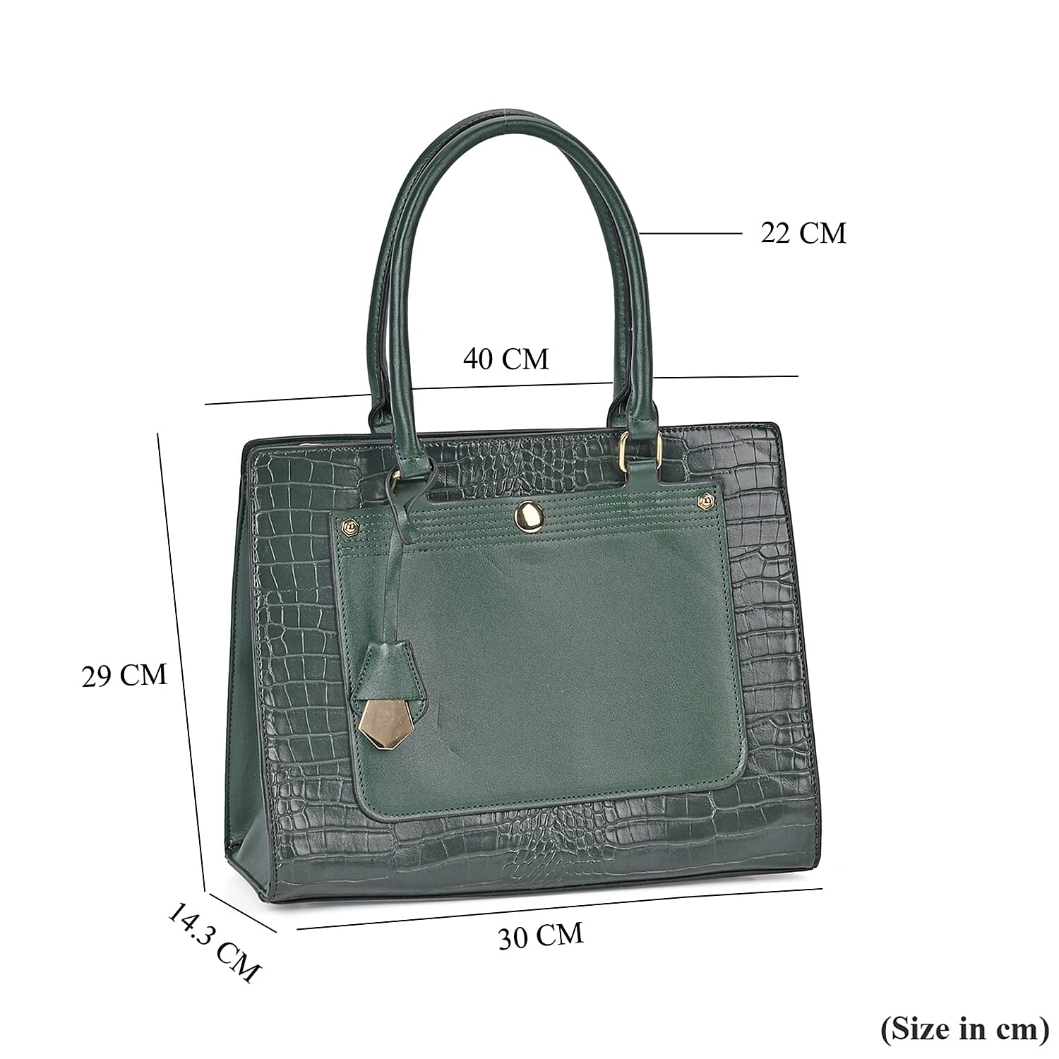 PU Crocodile Crossbody Bag  - Olive