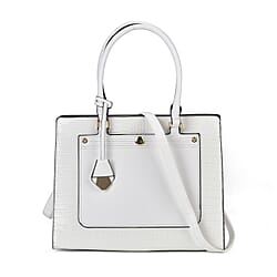 Leather Look Crocodile Crossbody Bag (Size 35x12x25 cm) - Black