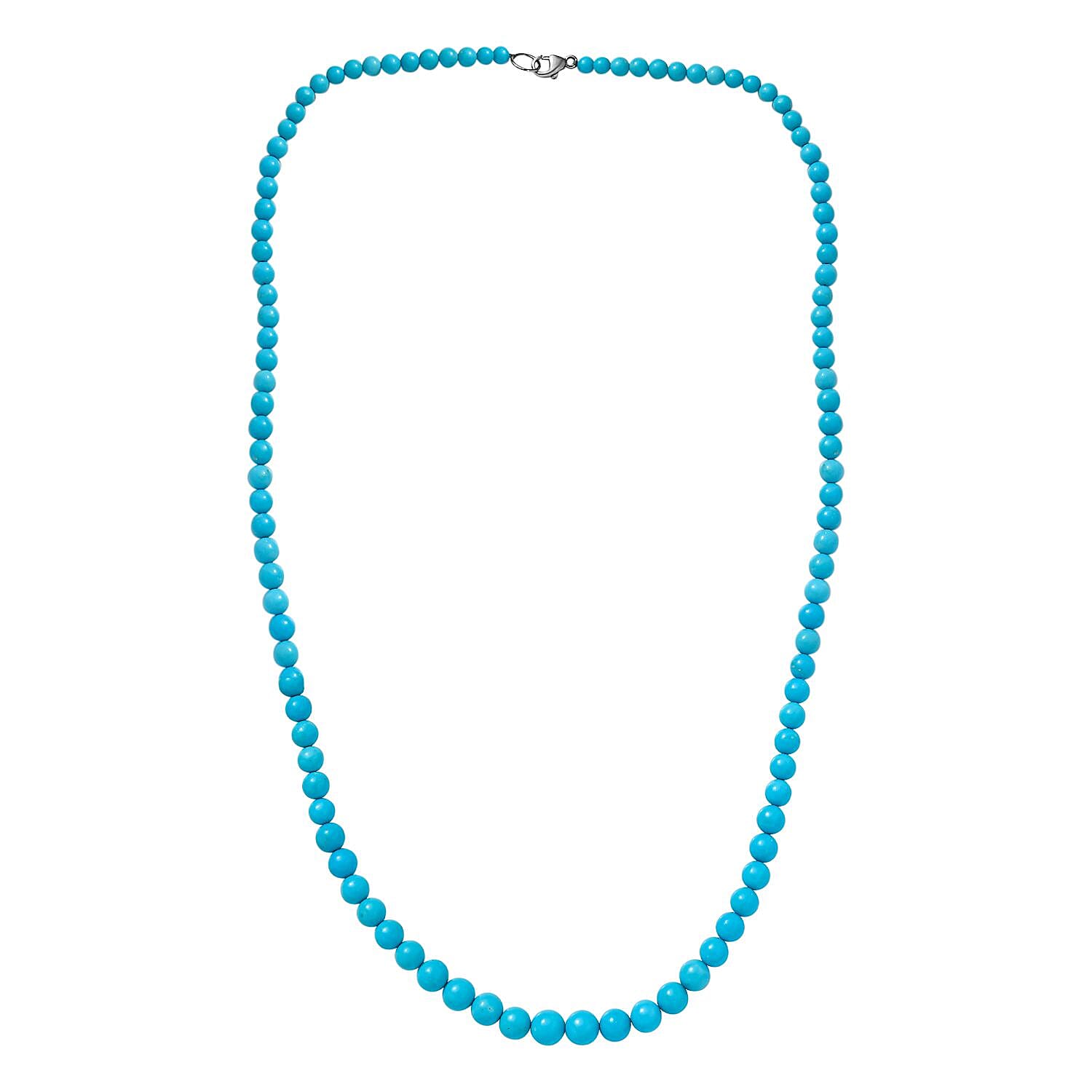Tucson Special One Time Deal- 950 Platinum Arizona Sleeping Beauty Turquoise Necklace (Size - 20) 80.90 Ct.