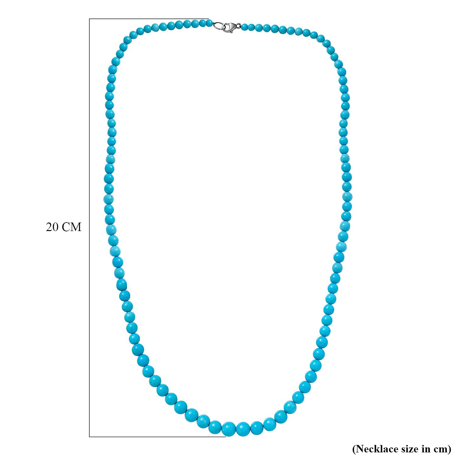 Tucson Special One Time Deal- 950 Platinum Arizona Sleeping Beauty Turquoise Necklace (Size - 20) 80.90 Ct.