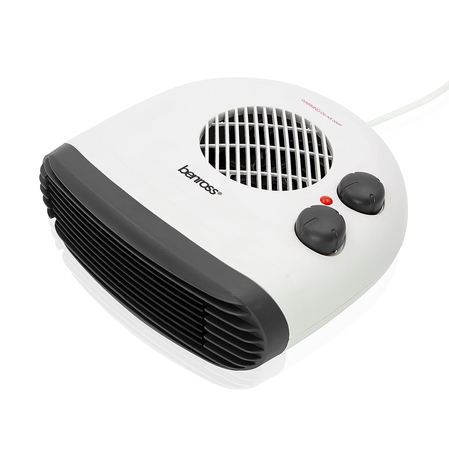 Benross Low Noise Heater Featuring Both Heating & Cooling Options with 3 Temprature Settings (Heat Output 2KW) - White & Grey