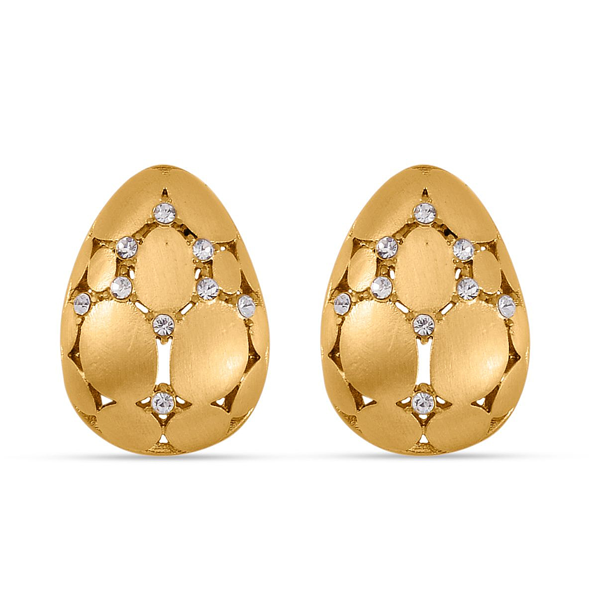 Designer Inspired- White Austrian Crystal Egg Earrings