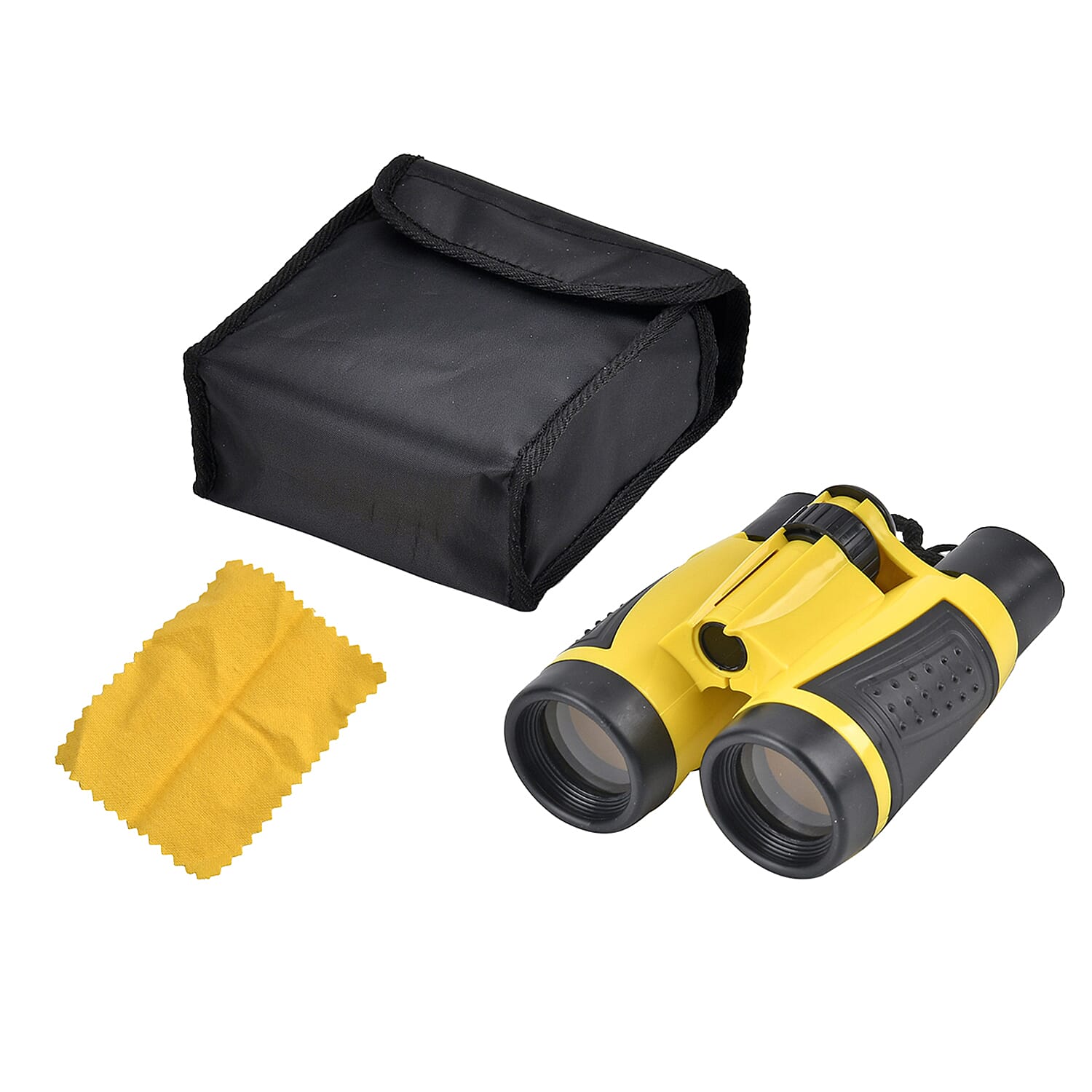 Birdwatchers Adventure Binocular (4X30mm) with Protection Carry Bag and Cleaning Cloth Included - Yellow