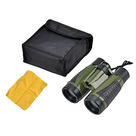 Birdwatchers Adventure Binocular (4X30mm) with Protection Carry Bag and Cleaning Cloth Included - Green
