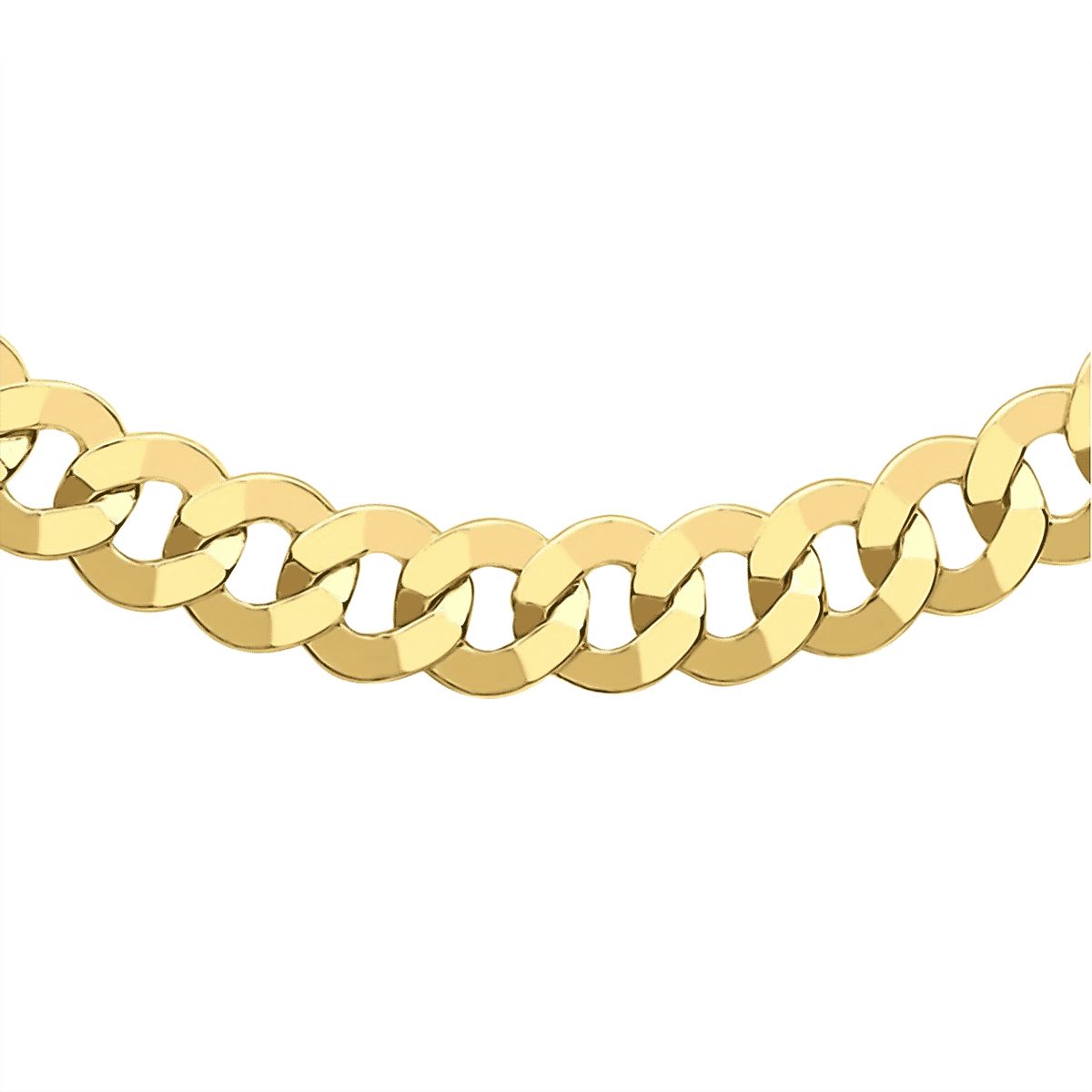 Hatton Garden Close Out - 9K Yellow Gold Flat Diamond Cut Curb Necklace (Size - 18), Gold Wt. 9.02 Gms