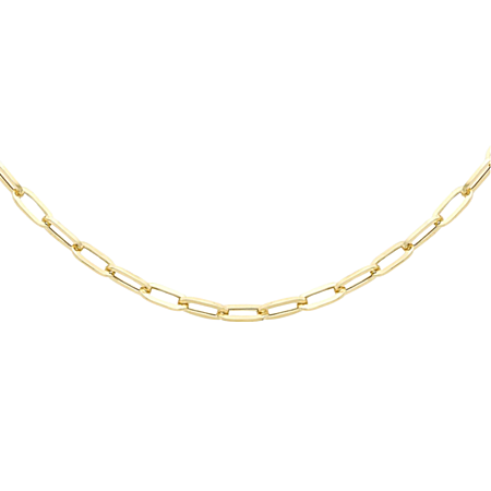 9K Yellow Gold Paperclip Necklace (Size - 20), Gold Wt. 5.30 Gms