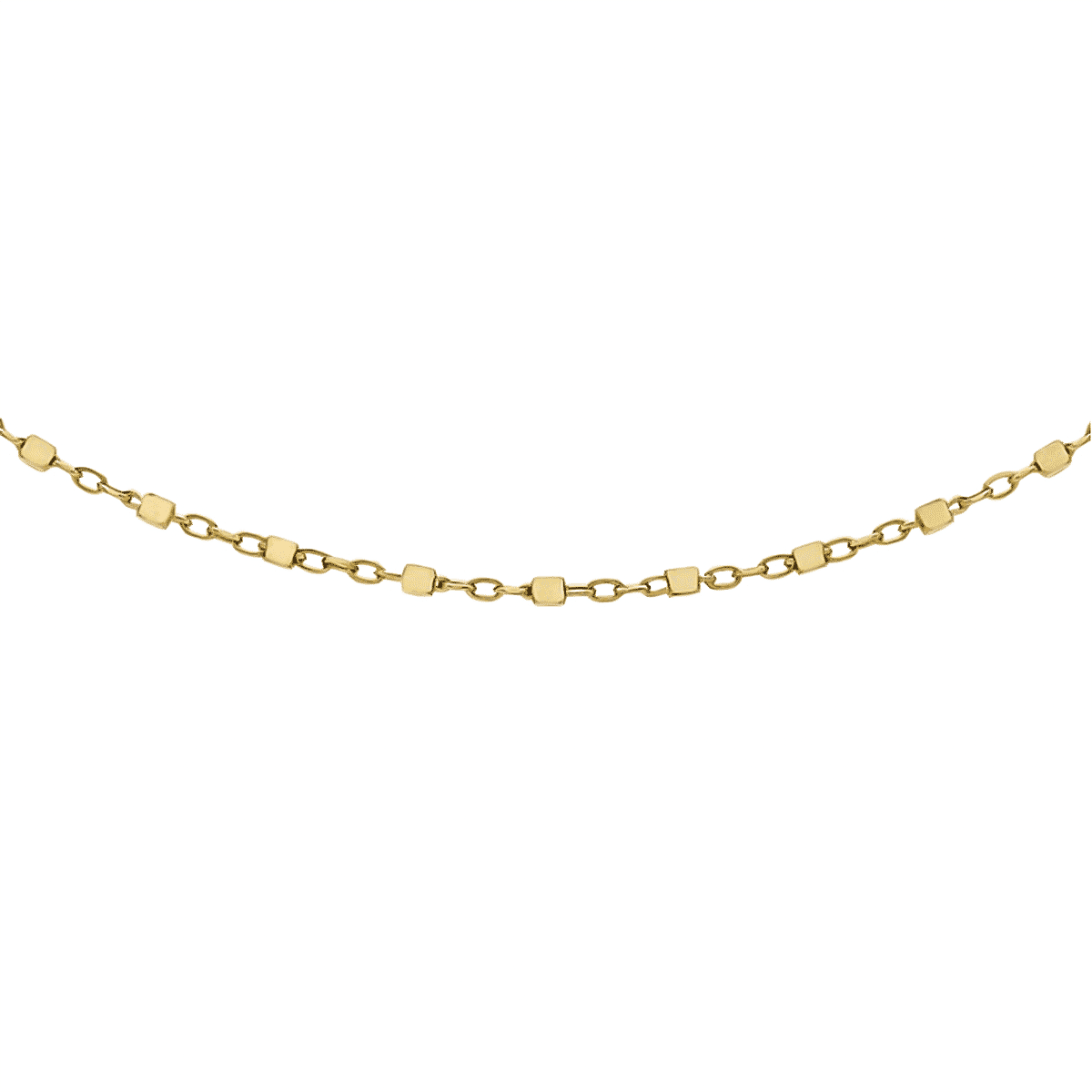 Gold Mega Offer - 9K Yellow Gold Cube Station Necklace (Size - 20). Gold Wt 1.90 Gms