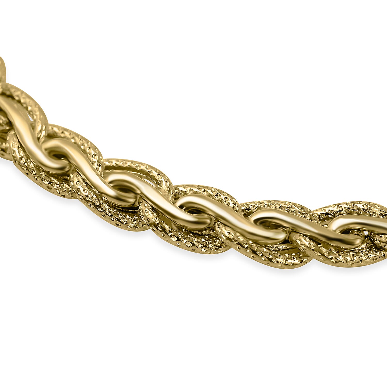 Hatton Garden Closeout - 9K Yellow Gold Textured Link Bracelet (Size - 7.5). Gold Wt 7.21 Gms