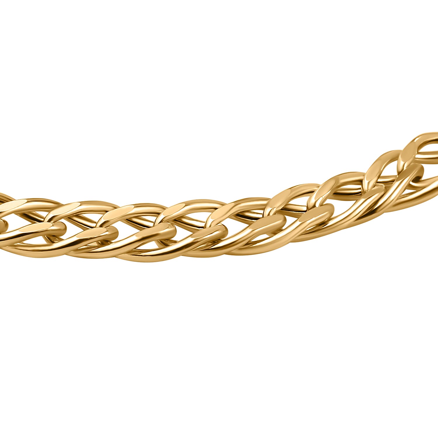 Italian Made One Time Closeout Deal - 9K Yellow Gold Diamond Cut Double Curb Bracelet