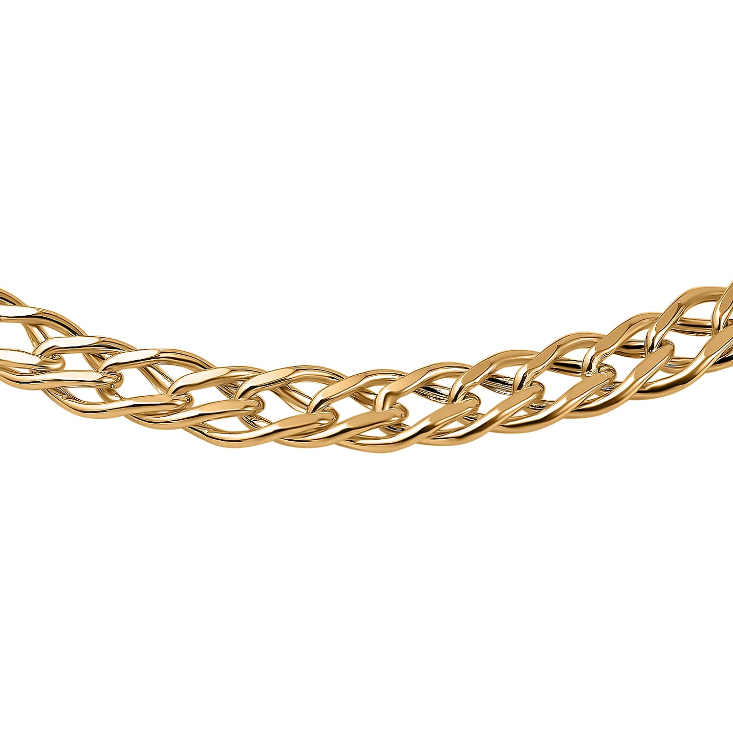 Mega Gold Designer Closeout - 9K Yellow Gold Double Curb Link Bracelet (Size - 7.5)