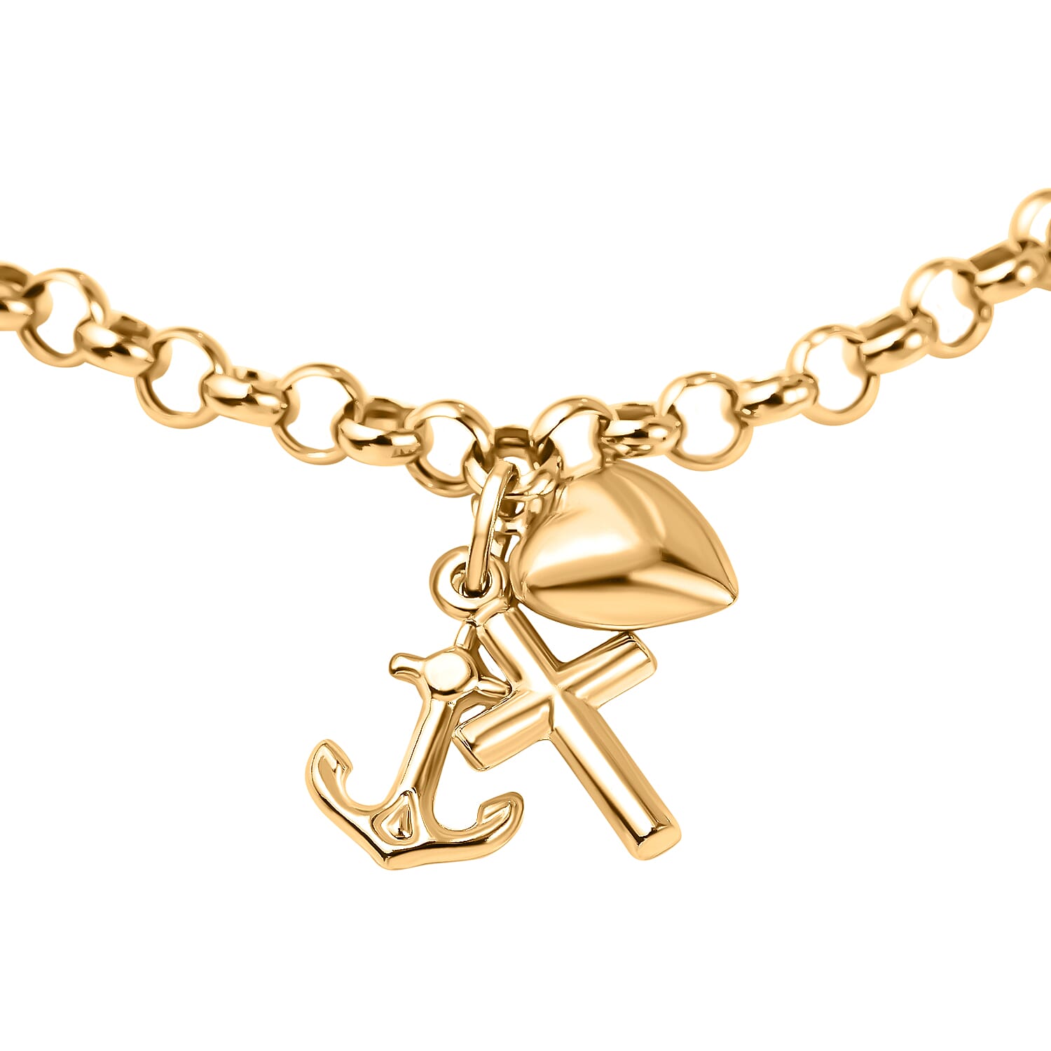 Bangkok Close Out Deal - 9K Yellow Gold Charm Bracelet (Size - 7), Gold Wt. 4.50 Gms