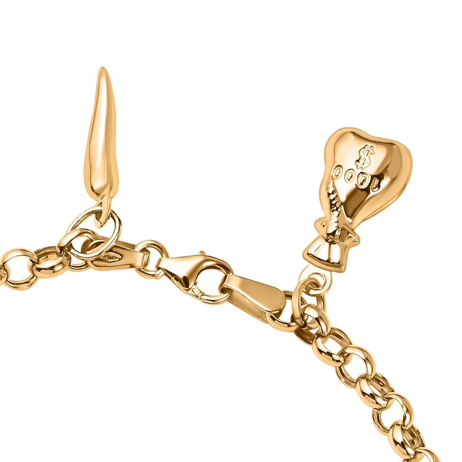 Bangkok Close Out Deal - 9K Yellow Gold Charm Bracelet (Size - 7), Gold Wt. 4.50 Gms
