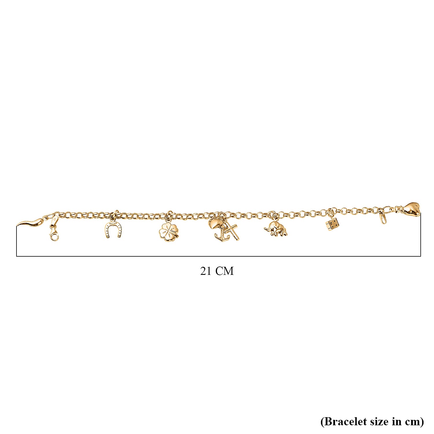 Bangkok Close Out Deal - 9K Yellow Gold Charm Bracelet (Size - 7), Gold Wt. 4.50 Gms