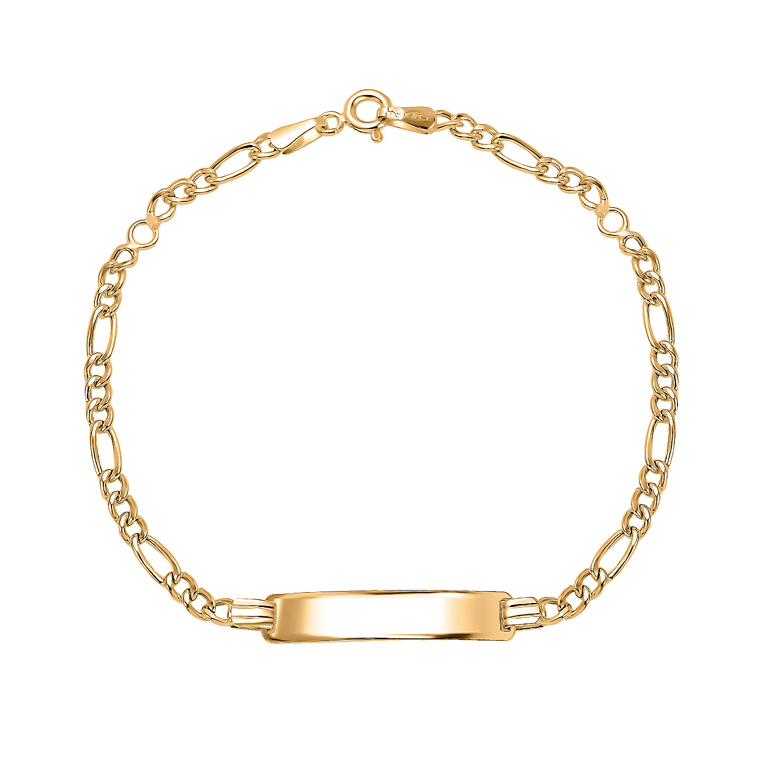 9K Yellow Gold Figaro Bracelet (Size - 7)
