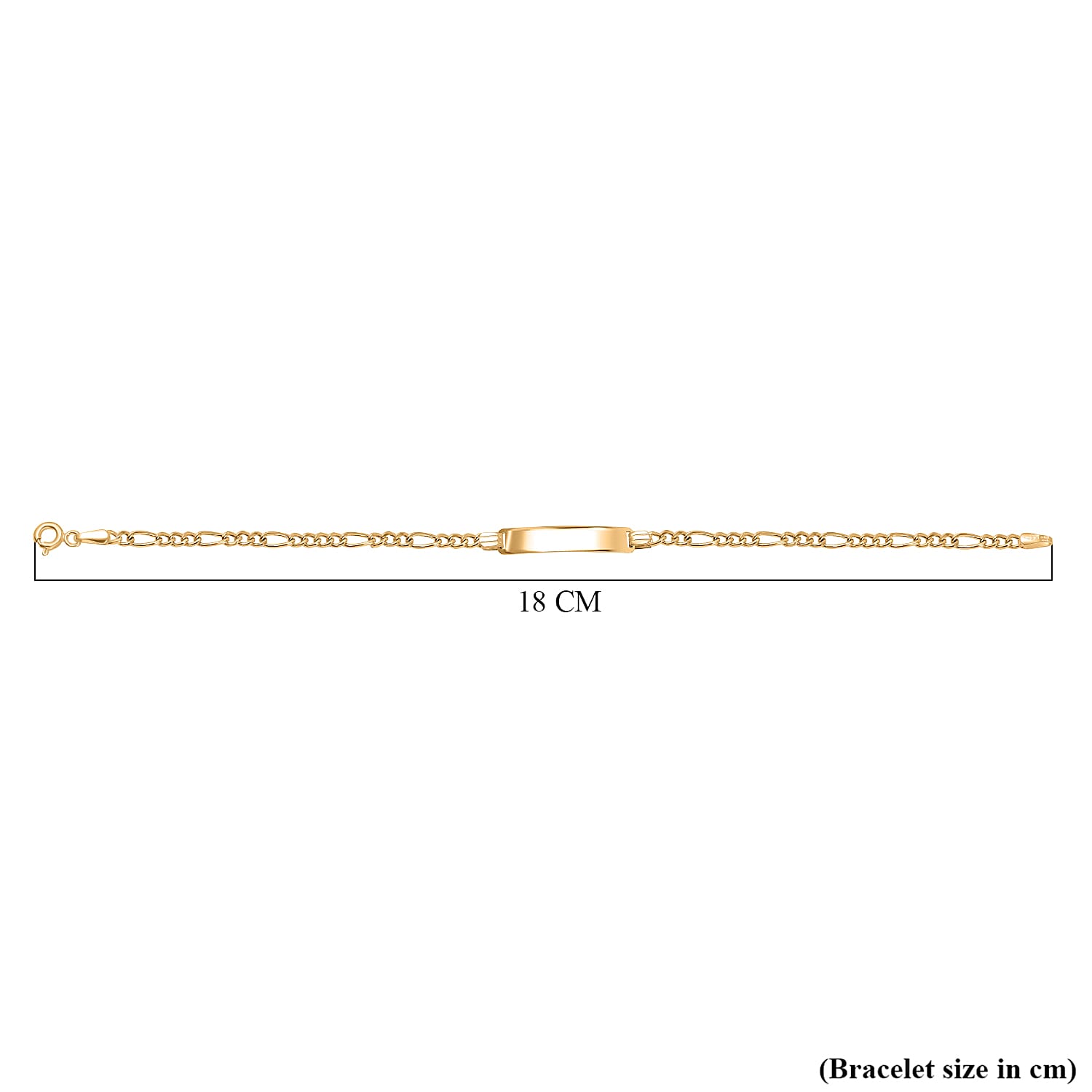 9K Yellow Gold Figaro Bracelet (Size - 7)