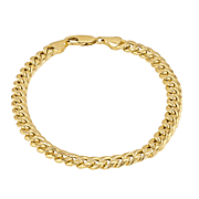 9K Yellow Gold Cuban Link Bracelet (Size - 8),  Gold Wt. 8.01 Gms