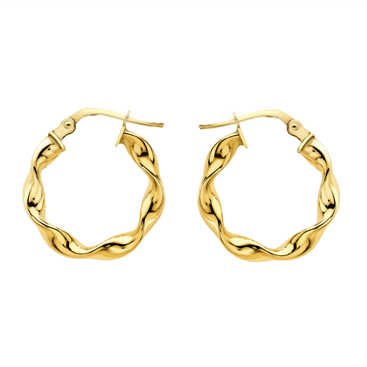 Hatton Garden Close Out Deal - Designer Inspired 9K Yellow Gold Twisted Creole Earrings