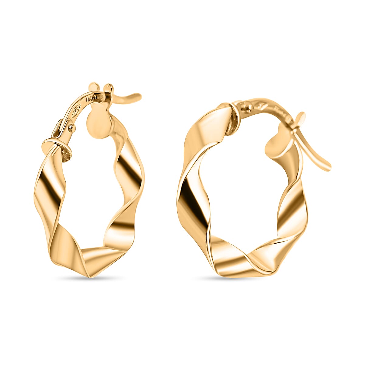 Hatton Garden Close Out Deal - Designer Inspired 9K Yellow Gold Twisted Creole Earrings