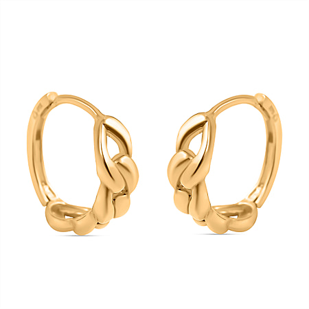Hatton Garden Close Out Deal- 9K Yellow Gold Curb Huggie Hoop Earrings