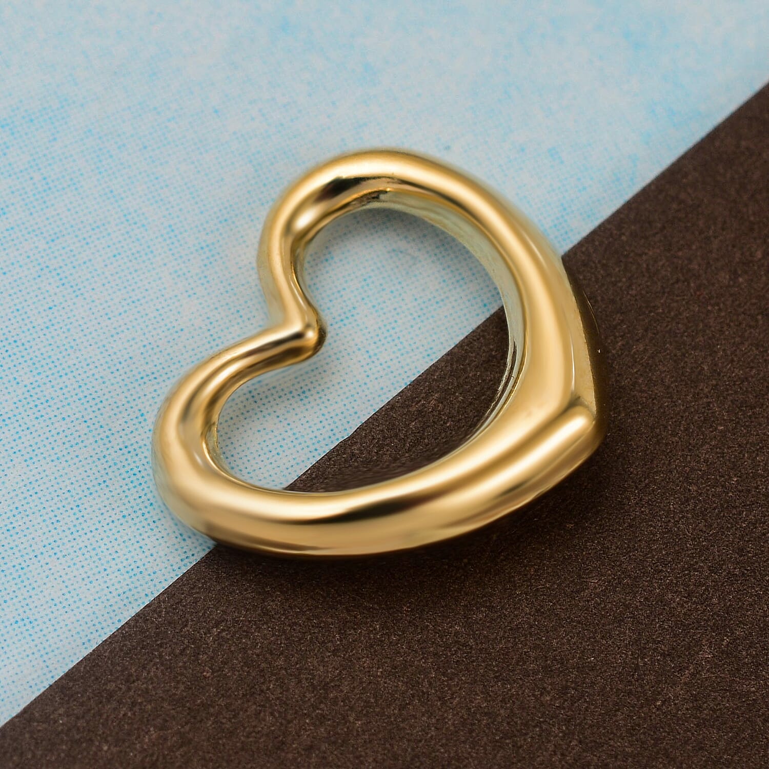 9K Yellow Gold Floating Heart Pendant