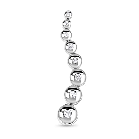 9K White Gold White Diamond (G-H) BUBBLE Pendant