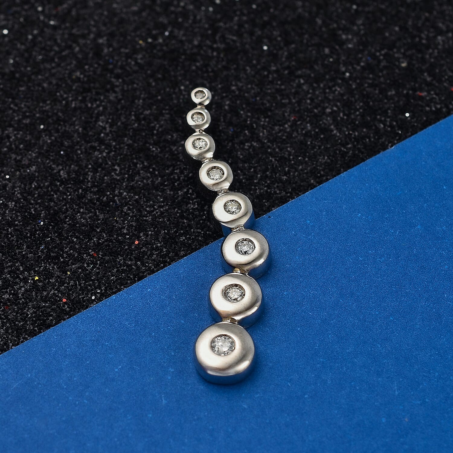 9K White Gold White Diamond (G-H) BUBBLE Pendant