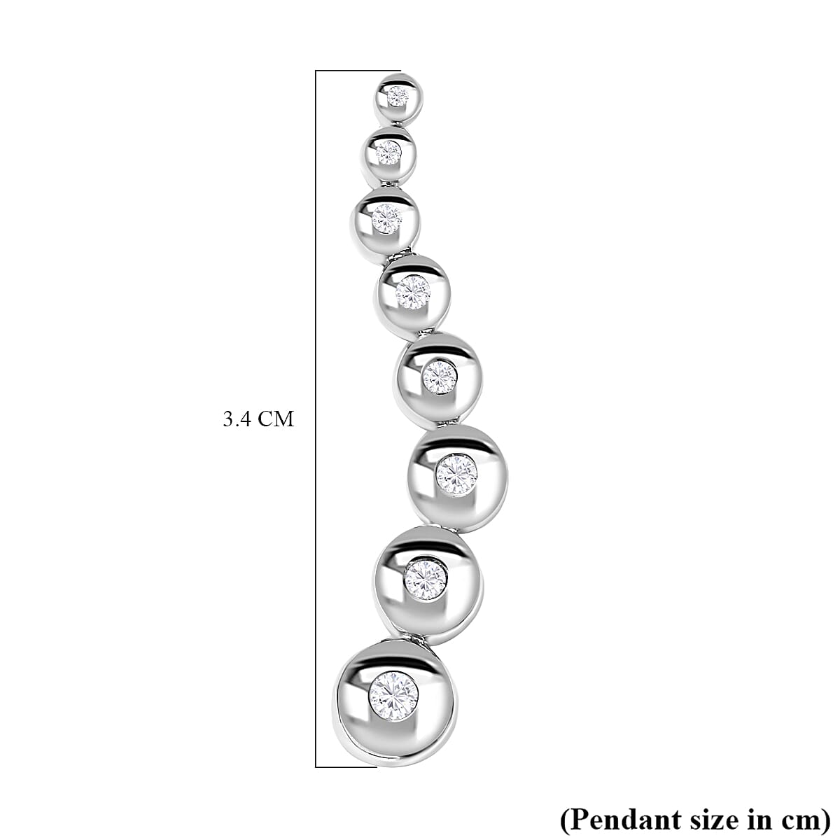 9K White Gold White Diamond (G-H) BUBBLE Pendant