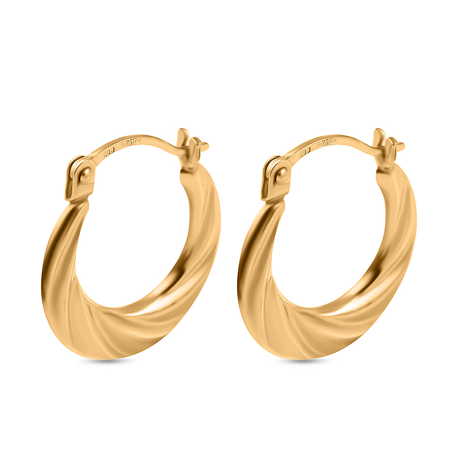 Hatton Garden Close Out Deal - 9K Yellow Gold Twist Creole Earrings