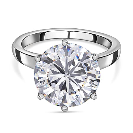 5 Ct. Moissanite Solitaire Ring in Platinum Overlay Sterling Silver