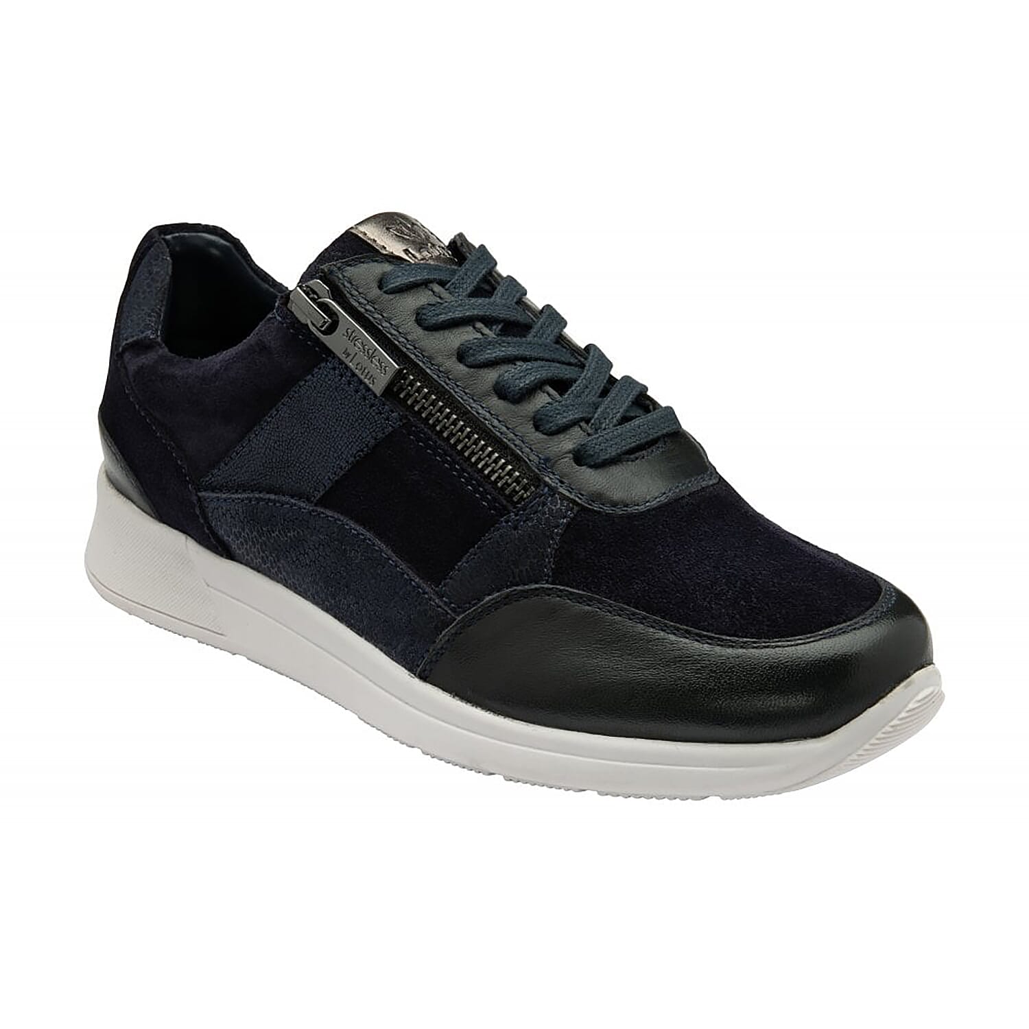 LOTUS Sonny Womens Leather Trainers (Size 3) - Navy