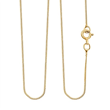 One Time Deal - 9K Yellow Gold Diamond Cut Curb Chain (Size - 18) with Spring Ring Clasp