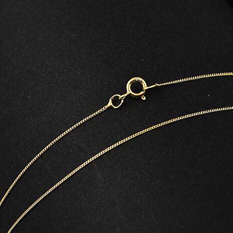 One Time Deal - 9K Yellow Gold Diamond Cut Curb Chain (Size - 18) with Spring Ring Clasp