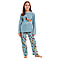 Childrens Dachshund Micro Fleece Pyjamas with Applique Top & Printed Trouser (Size 3-4) - Blue