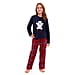 Childrens Dachshund Micro Fleece Pyjamas with Applique Top & Printed Trouser (Size 3-4) - Blue
