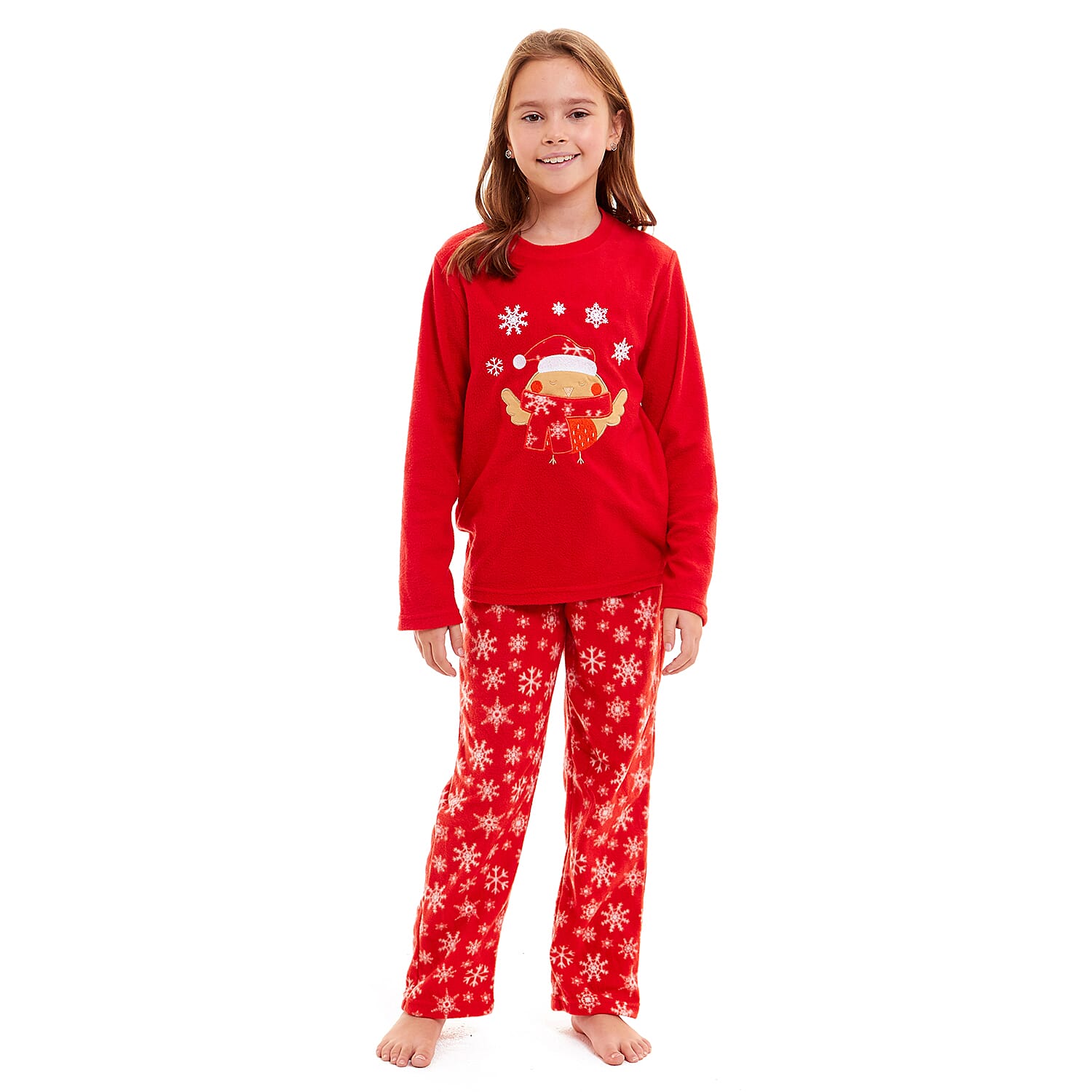 Childrens Dachshund Micro Fleece Pyjamas with Applique Top & Printed Trouser (Size 3-4) - Blue