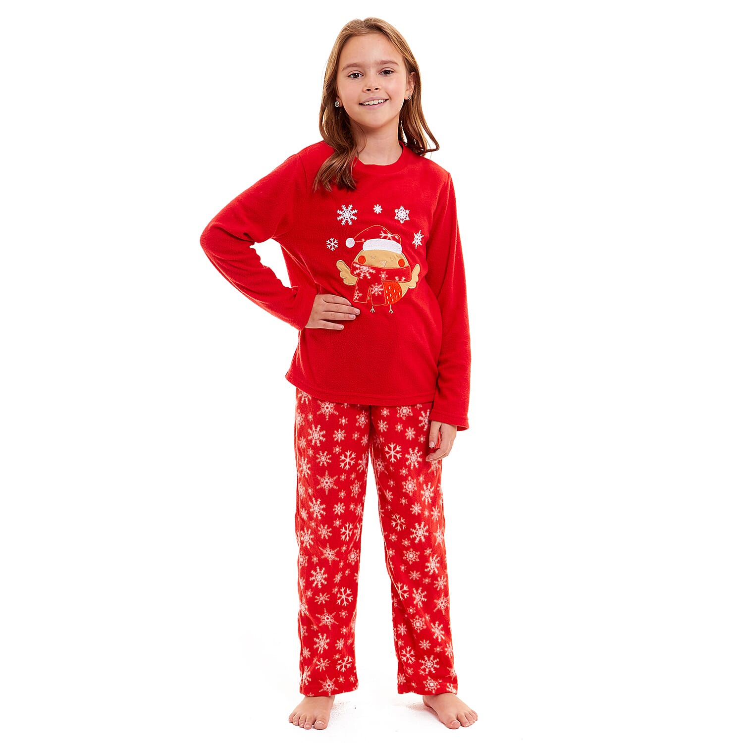 Childrens Dachshund Micro Fleece Pyjamas with Applique Top & Printed Trouser (Size 3-4) - Blue