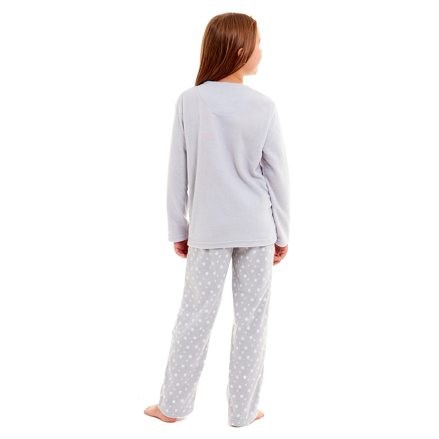 Childrens Dachshund Micro Fleece Pyjamas with Applique Top & Printed Trouser (Size 3-4) - Blue