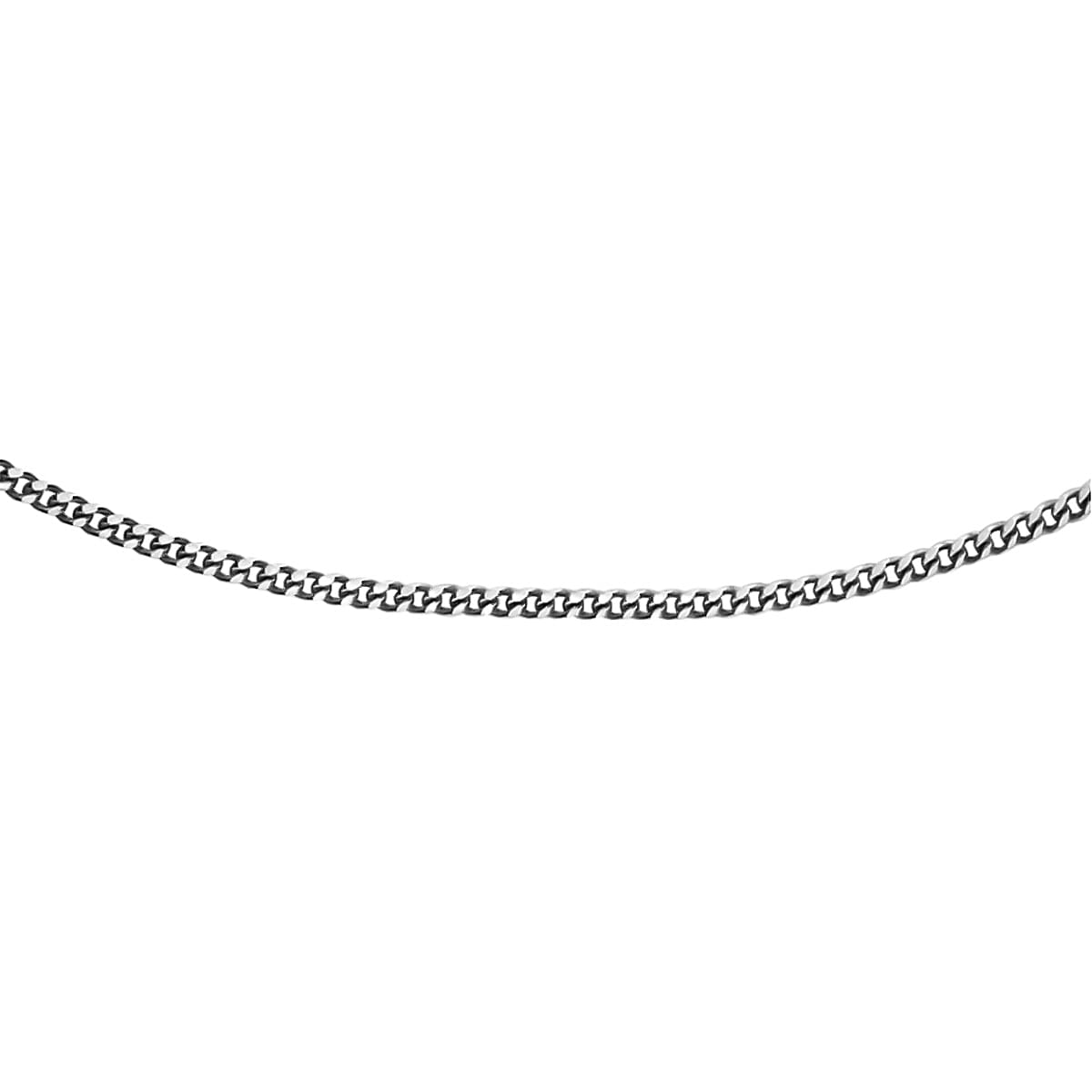 Closeout - 9K White Gold Diamond Cut Curb Chain (Size 18) with Spring Ring Clasp