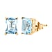 Skyblue Topaz Solitaire Earrings with Push Back in 18K Vermeil Yellow Gold Plated Sterling Silver 2.26 Ct.