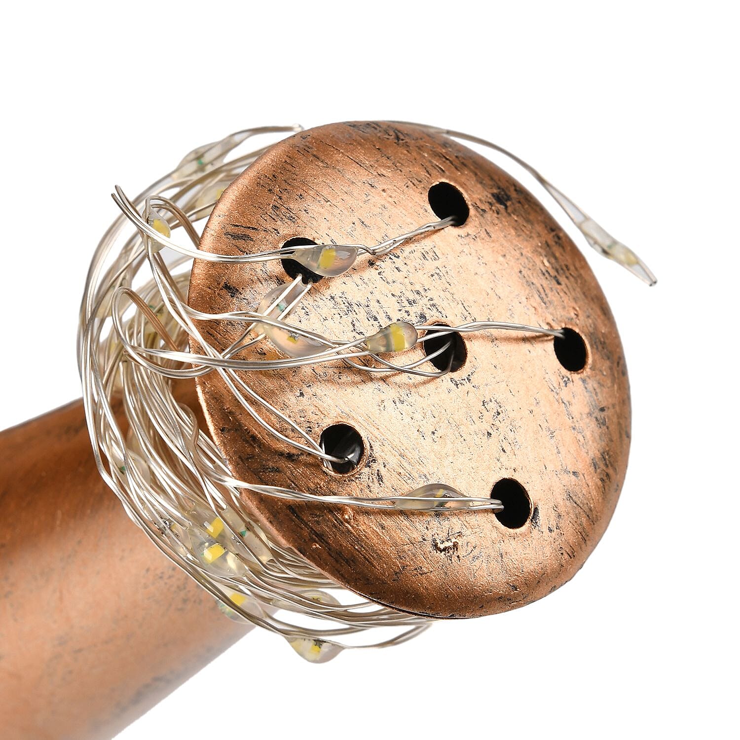 Solar Watering Can with Waterfall Fairy Light Strings - Black