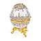 Hand-Painted Crystal Enamelled Easter Egg Trinket Box (Size 6x4 cm) - Gold