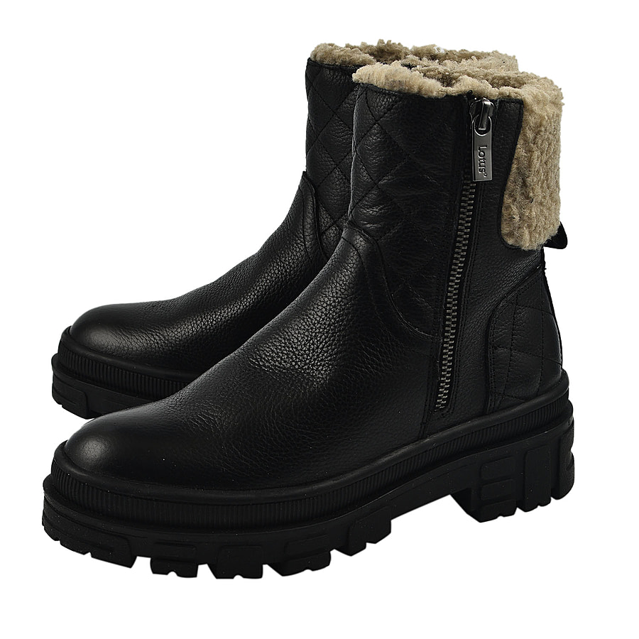 LOTUS Lavigne Zip-Up Womens Leather Boots (Size 6) - Black