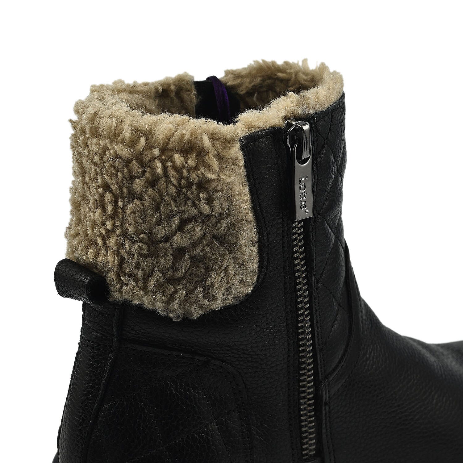 LOTUS Lavigne Zip-Up Womens Leather Boots (Size 3) - Black