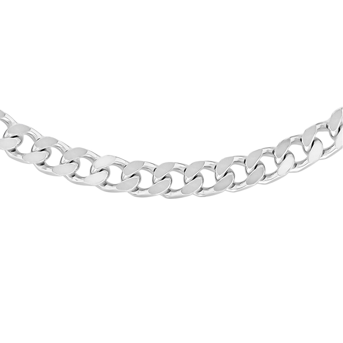 Italian Made -Sterling Silver Curb Necklace (Size - 20), Silver Wt. 47.00 Gms