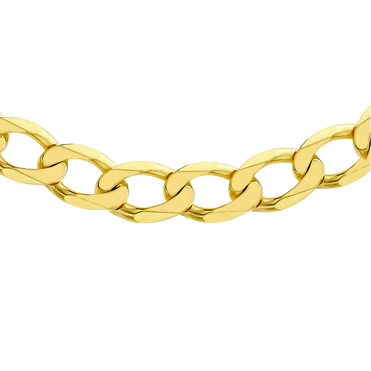 9K Yellow Gold Flat Curb Necklace (Size - 20), Gold Wt. 24.64 Gms