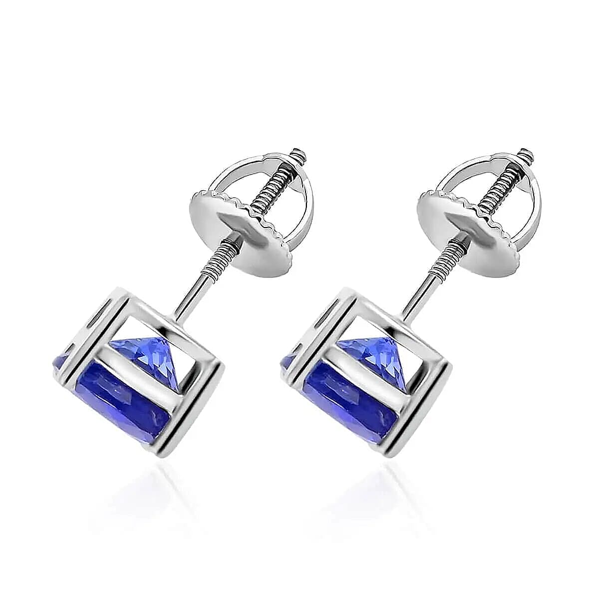 Rhapsody 950 Platinum AGI Certified AAAA Tanzanite Earring with Screw Back 2.48 Ct.