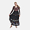 La Marey Floral Print Maxi Skirt - Black