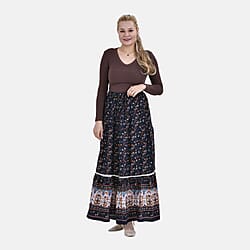 La Marey Floral Print Maxi Skirt
