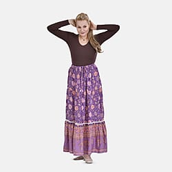 La Marey Floral Print Maxi Skirt